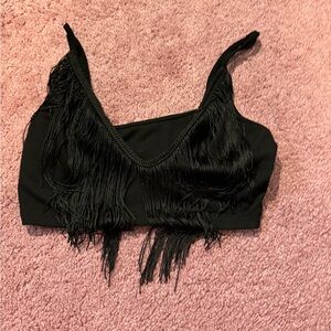 Shien Black Fringe Women's Top